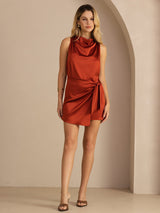 [Caramel] SilkSilky-UK Sleeveless Cowl Neck Dress 007