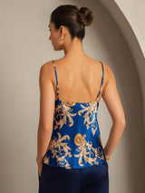[Navy Dragon] SilkSilky-UK Pure Silk V Neck Camisole 002,