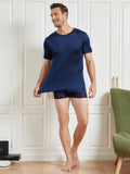 SilkSilky-UK-Silk-Knitted-Short-Sleeve-Round-Neck-Men's-T-Shirt-Dark-Blue-006