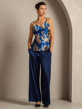 [Navy Dragon] SilkSilky-UK Pure Silk V Neck Camisole 008,