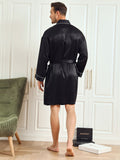 SilkSilky-UK-Pure-Silk-3/4-Sleeve-Mens-Robe-Black-002