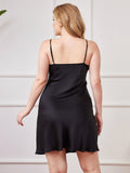 SilkSilky UK Pure Silk V Neck Plus Size Dress Black 002