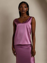 [Deep Purple] SilkSilky-UK Sleeveless V Neck Camisole 004