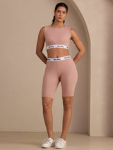 [Pink] SilkSilky-UK Sleeveless Crew Neck Women's Outfit Sets 006