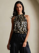 [Leopard] SilkSilky-UK 19Momme Silk Womens T-Shirt 004,