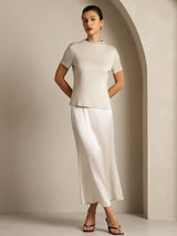 [Gray] SilkSilky-UK Short Sleeve Women's T-Shirt 007