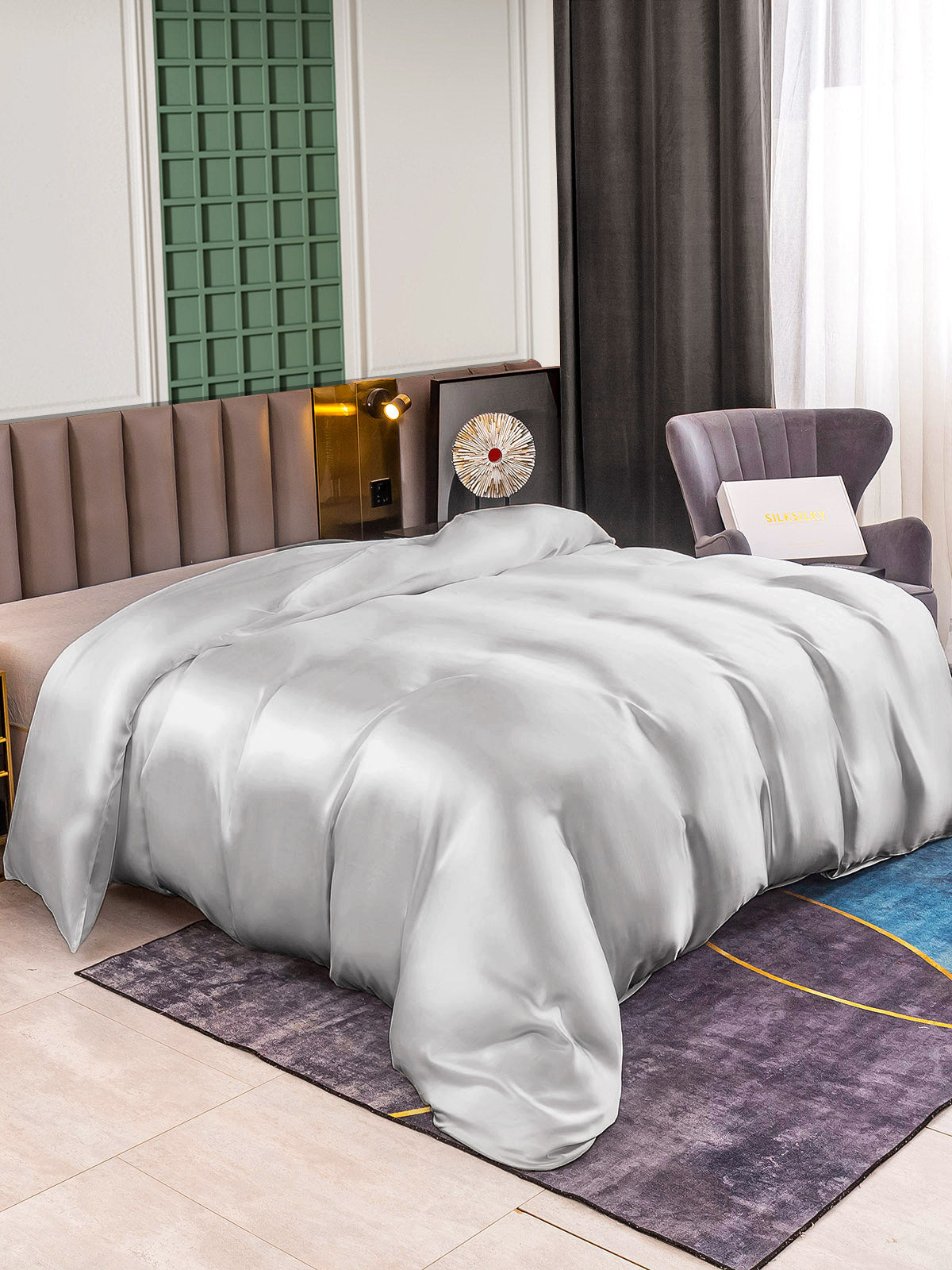 [Silver] SilkSilky-UK 25Momme Pure Silk Duvet Cover 001