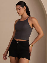 [Gray] SilkSilky-UK Sleeveless Crew Neck Camisole 004