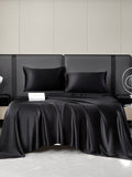 SilkSilky UK 19Momme Pure Silk Bedding Set Black 005