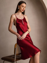 [Wine] SilkSilky-UK Spaghetti Strap Dress 001