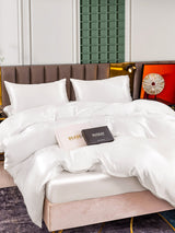[White] SilkSilky-UK 25Momme Bed Linen Set 003