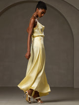 [Yellow] SilkSilky-UK Spaghetti Strap Cowl Neck Camisole 006