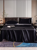 SilkSilky UK 22Momme Pure Silk Bedding Set Black 001