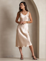 [Champagne] SilkSilky-UK Sleeveless Dress 004