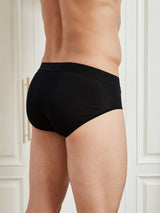 [Black] SilkSilky-UK 100% Silk Jersey Men's Underwear 002