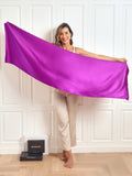 SilkSilky UK Pure Silk Scarf Purple 005