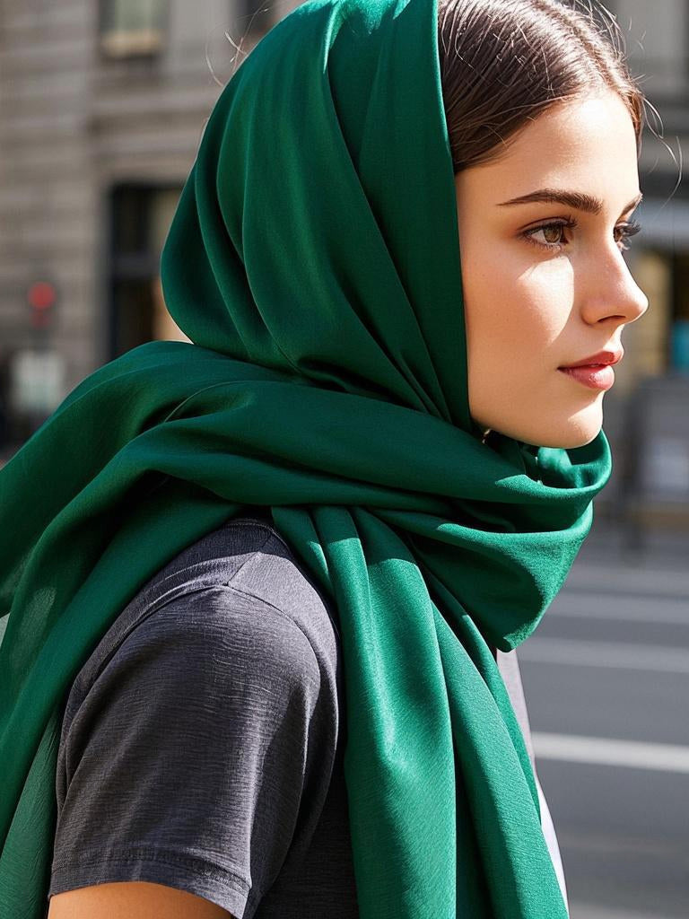 [Dark Green] SilkSilky-UK Scarf 002