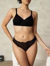 [Black] SilkSilky-UK Pure Silk Panty 005