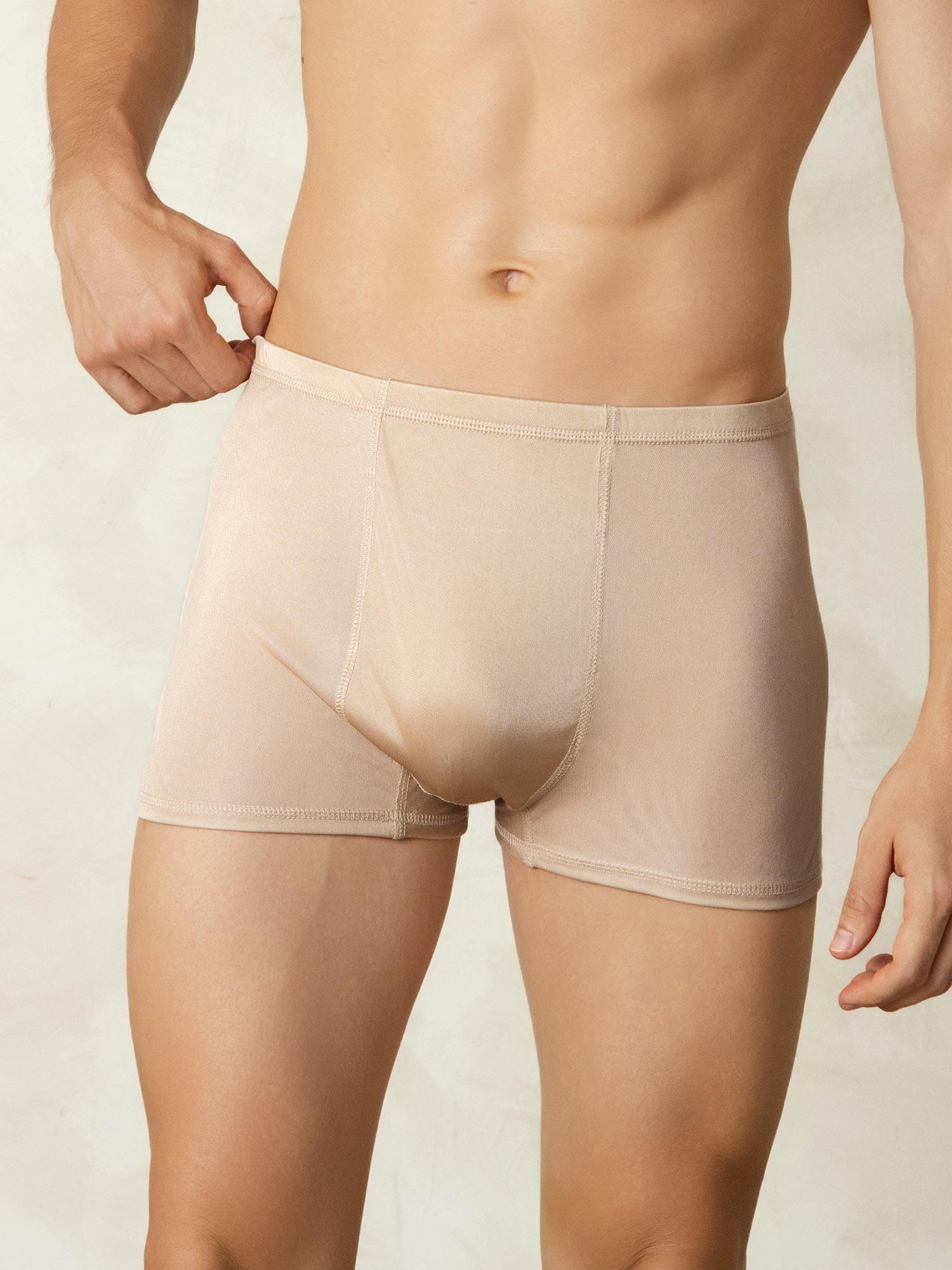 [Beige] SilkSilky-UK Silk Knitted Mens Underwear 003