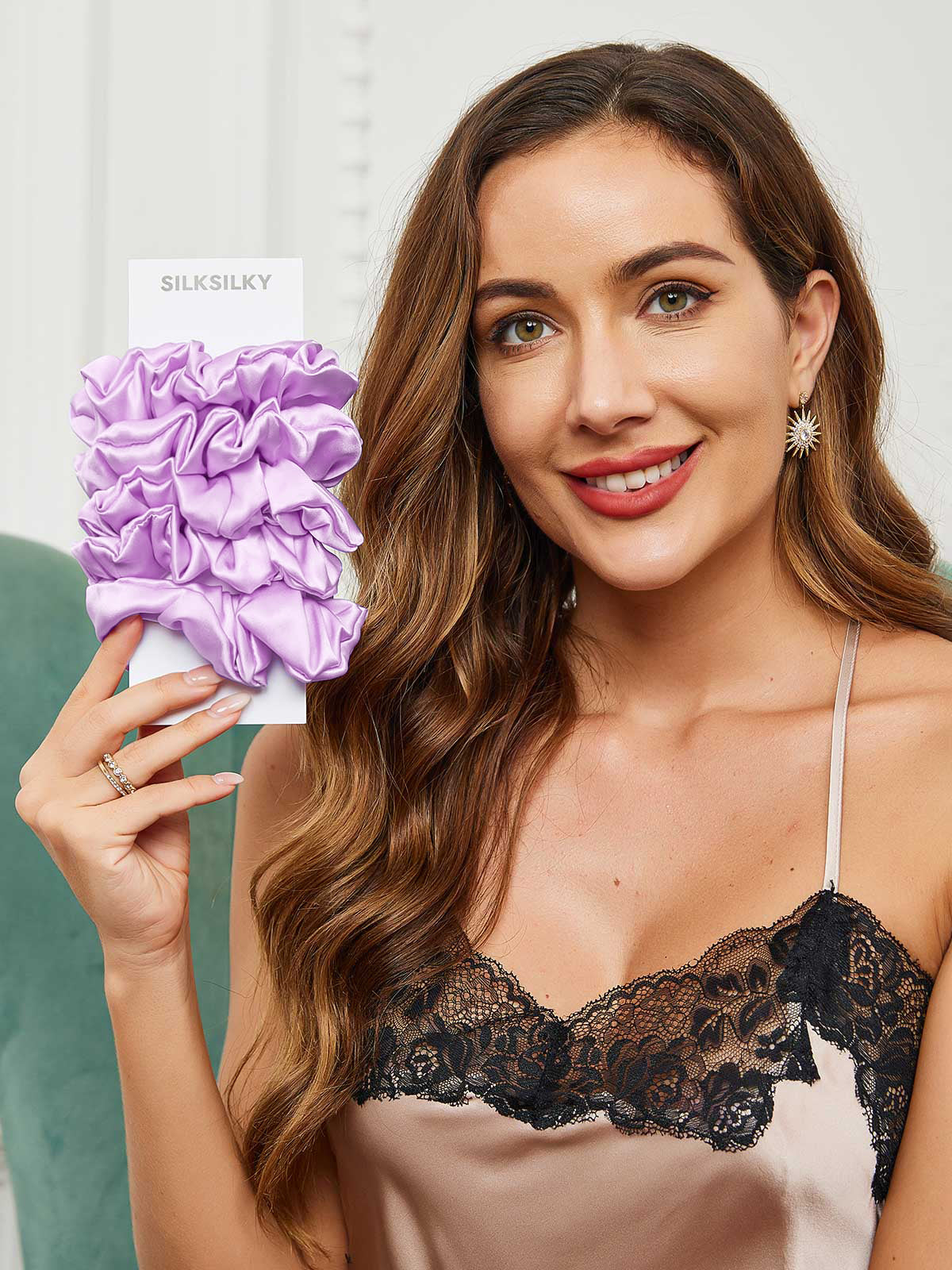 [Lavender] SilkSilky-UK 19Momme Pure Silk Scrunchie 002