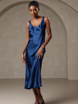 [Dark Blue] SilkSilky-UK Sleeveless Dress 004