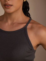 [Gray] SilkSilky-UK Sleeveless Crew Neck Camisole 005