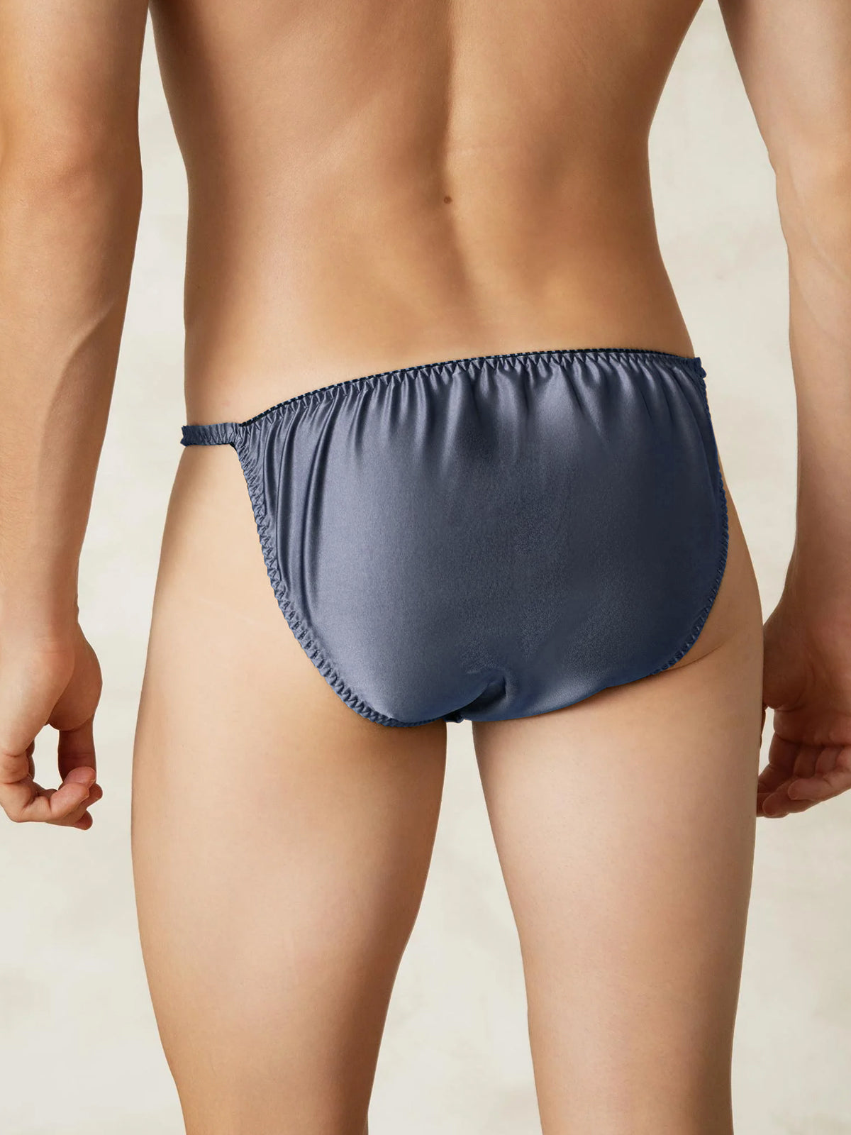 [Grayish Blue] SilkSilky-UK Pure Silk Mens Underwear 002