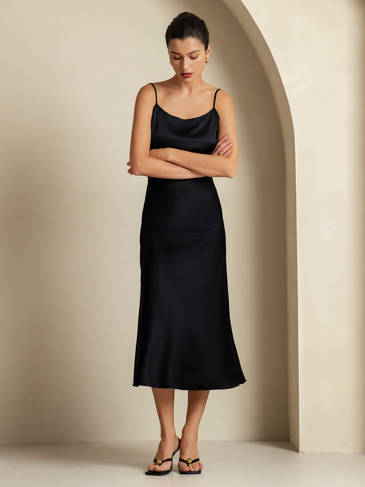 [Black] SilkSilky-UK 19Momme Pure Silk Womens Outfit Sets 004,