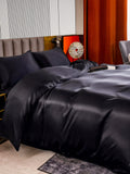 SilkSilky UK 22Momme Pure Silk Bedding Set Black 003