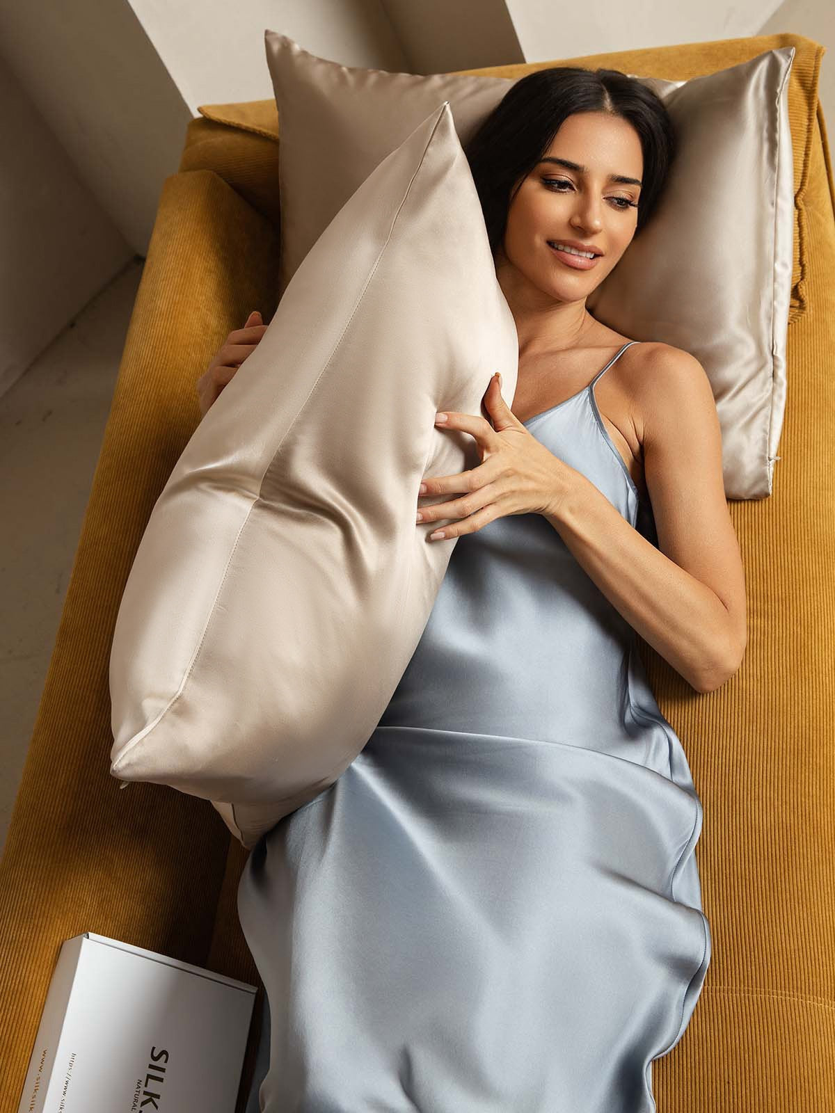 [Beige+Khaki] SilkSilky-UK 22Momme Pure Silk Pillowcase 003