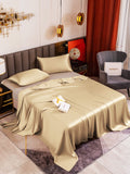 SilkSilky UK 19Momme Pure Silk Bedding Set Beige 001