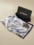 SilkSilky UK Pure Silk Scarf Blue 001