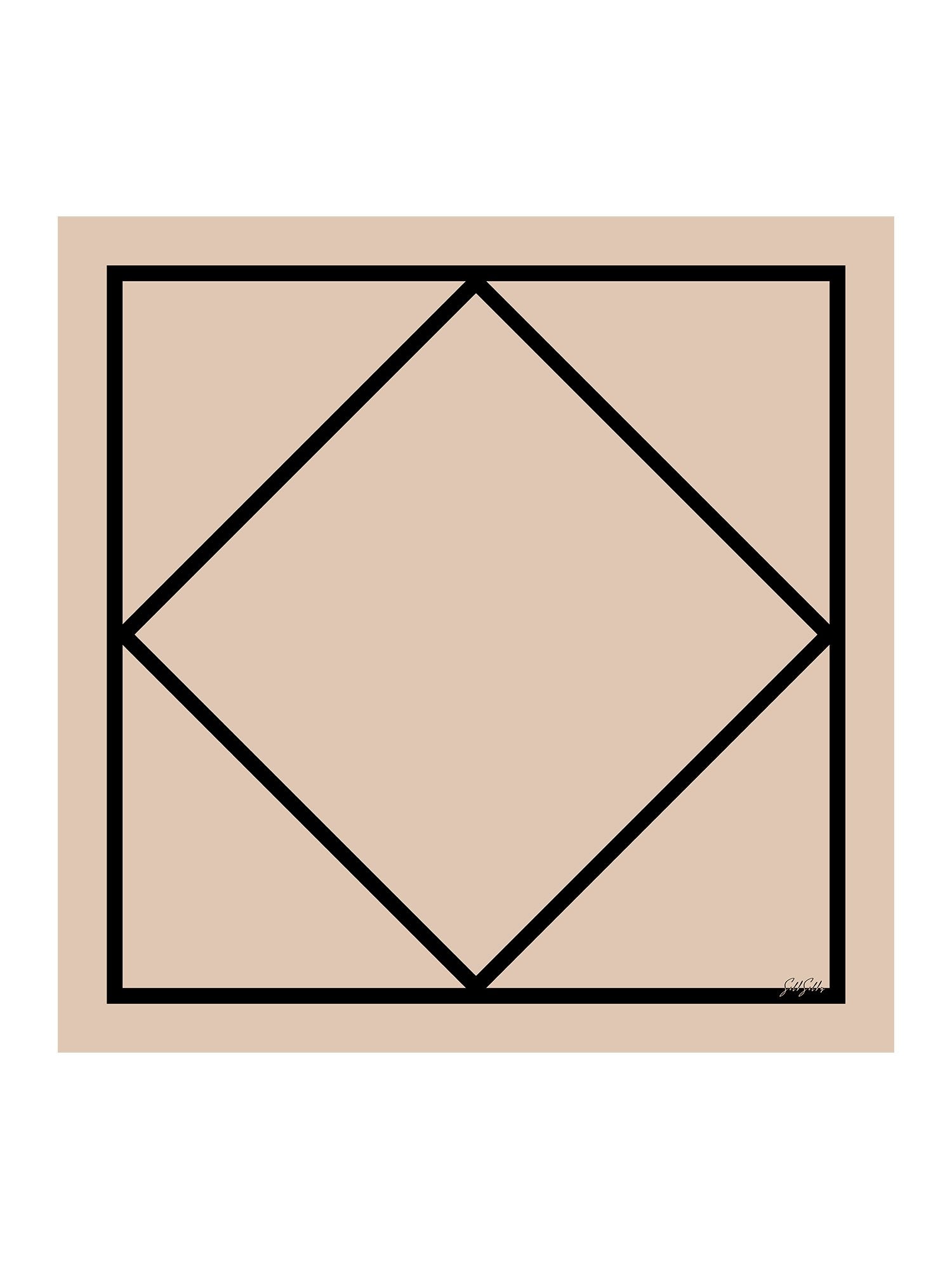 [Beige Square] SilkSilky-UK Scarf 001