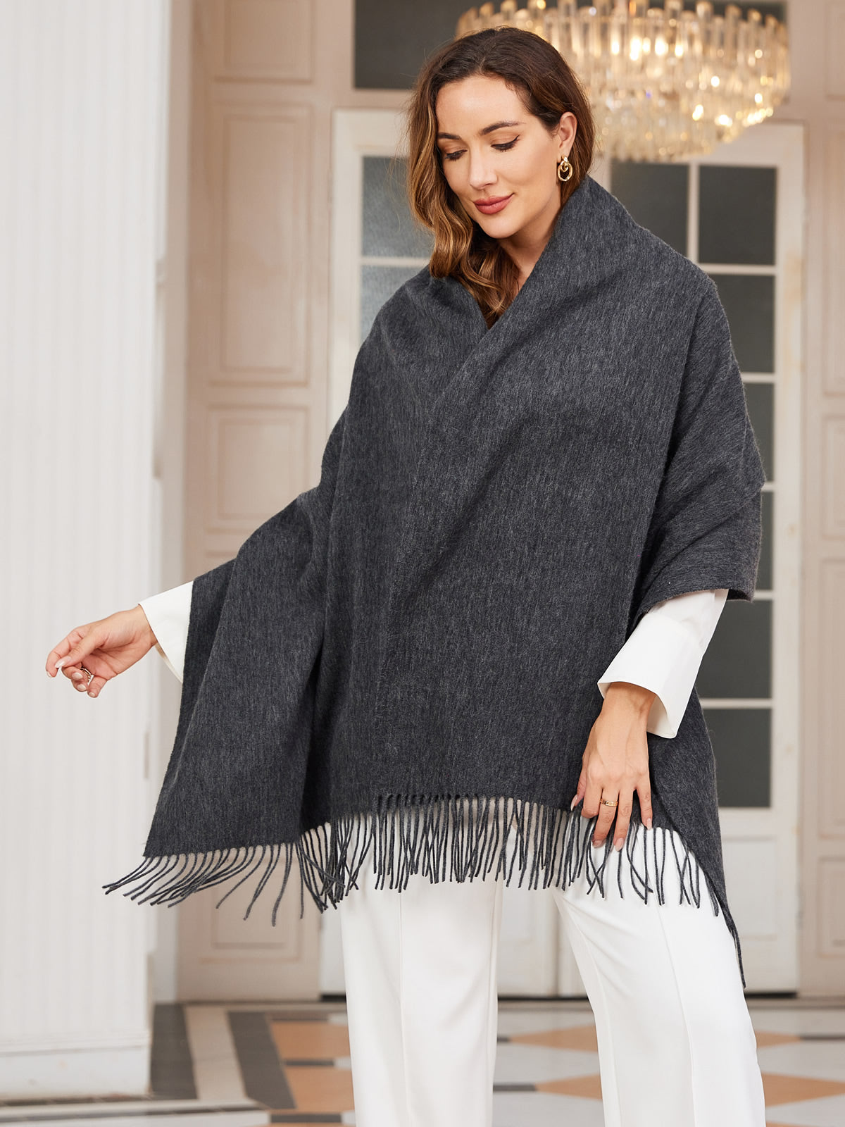 [Dark Gray] SilkSilky-UK Wool Scarf 002