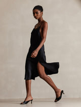 [Black] SilkSilky-UK Spaghetti Strap Dress 003