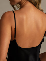 [Black] SilkSilky-UK Spaghetti Strap Nightgown 007