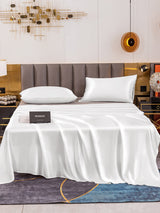 [White] SilkSilky-UK 19Momme Bed Linen Set 002