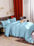 SilkSilky UK 19Momme Pure Silk Bedding Set LightBlue 005