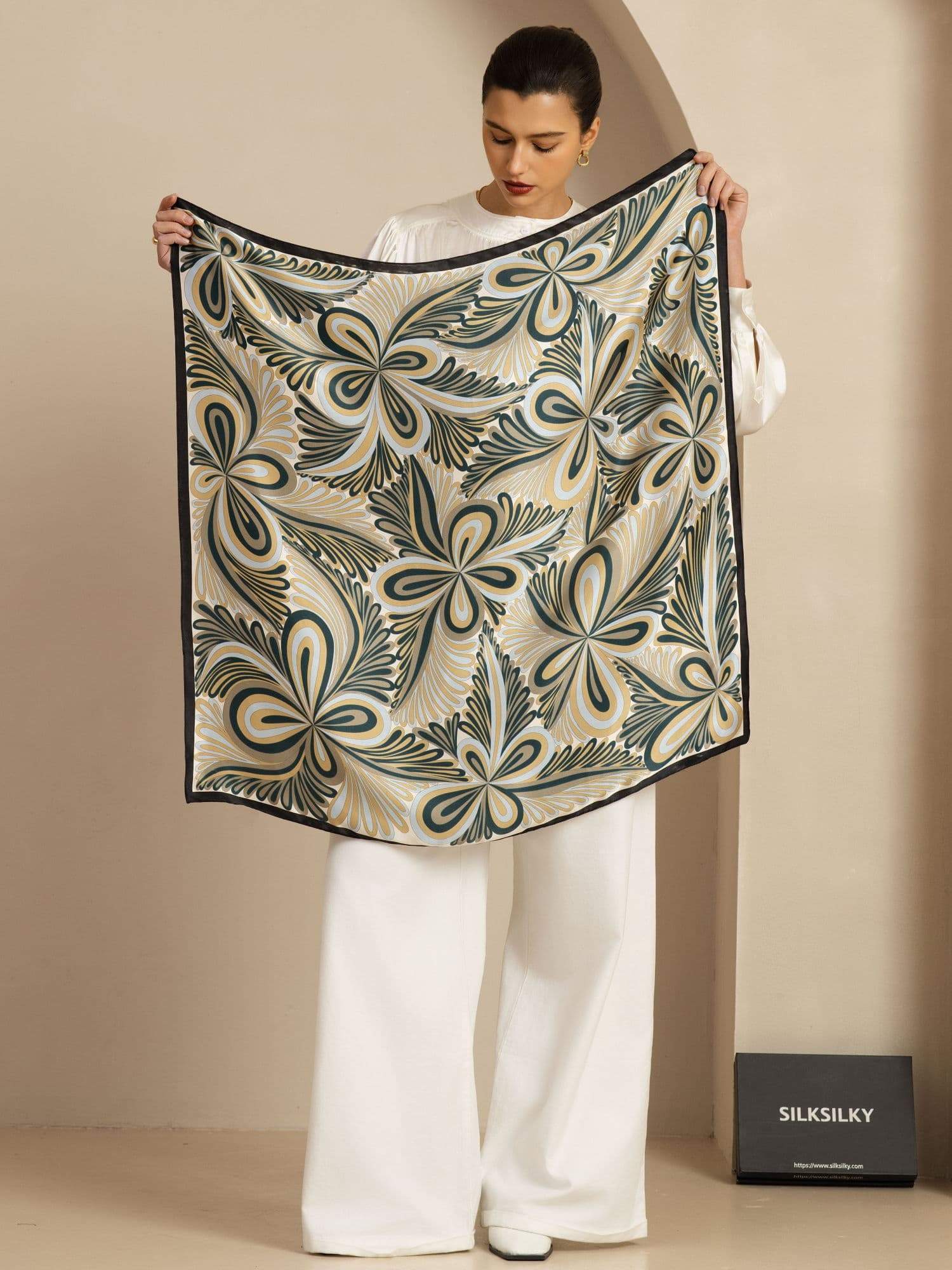 [P110] SilkSilky-UK Pure Silk Scarf 002