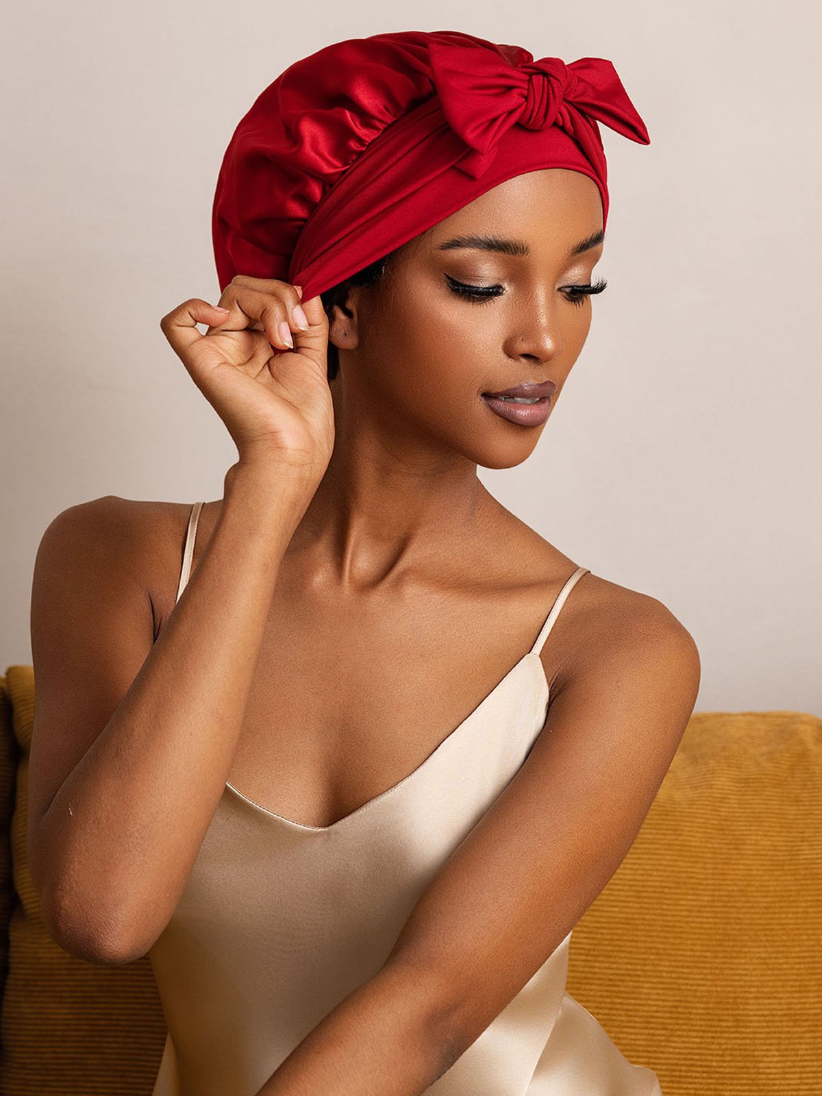 [Wine] SilkSilky-UK Pure Silk Sleep Cap 004