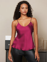 [Fuchsia] SilkSilky-UK Spaghetti Strap V Neck Camisole 004
