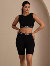 [Black] SilkSilky-UK Sleeveless Crew Neck Women's Outfit Sets 003