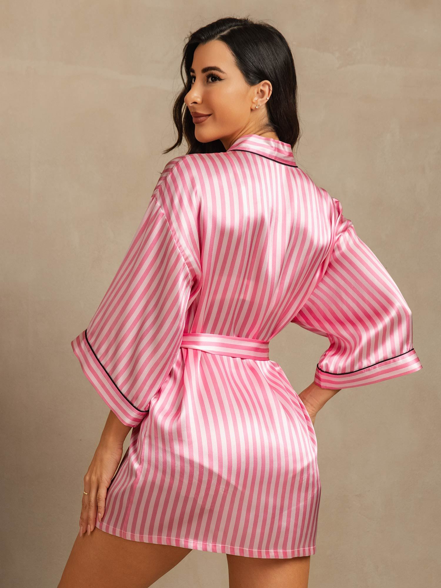 [Pink] SilkSilky-UK Pure Silk Womens Robe 002