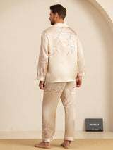 [Champagne] SilkSilky-UK Long Sleeve Lapel Collar Men's Pyjamas 002