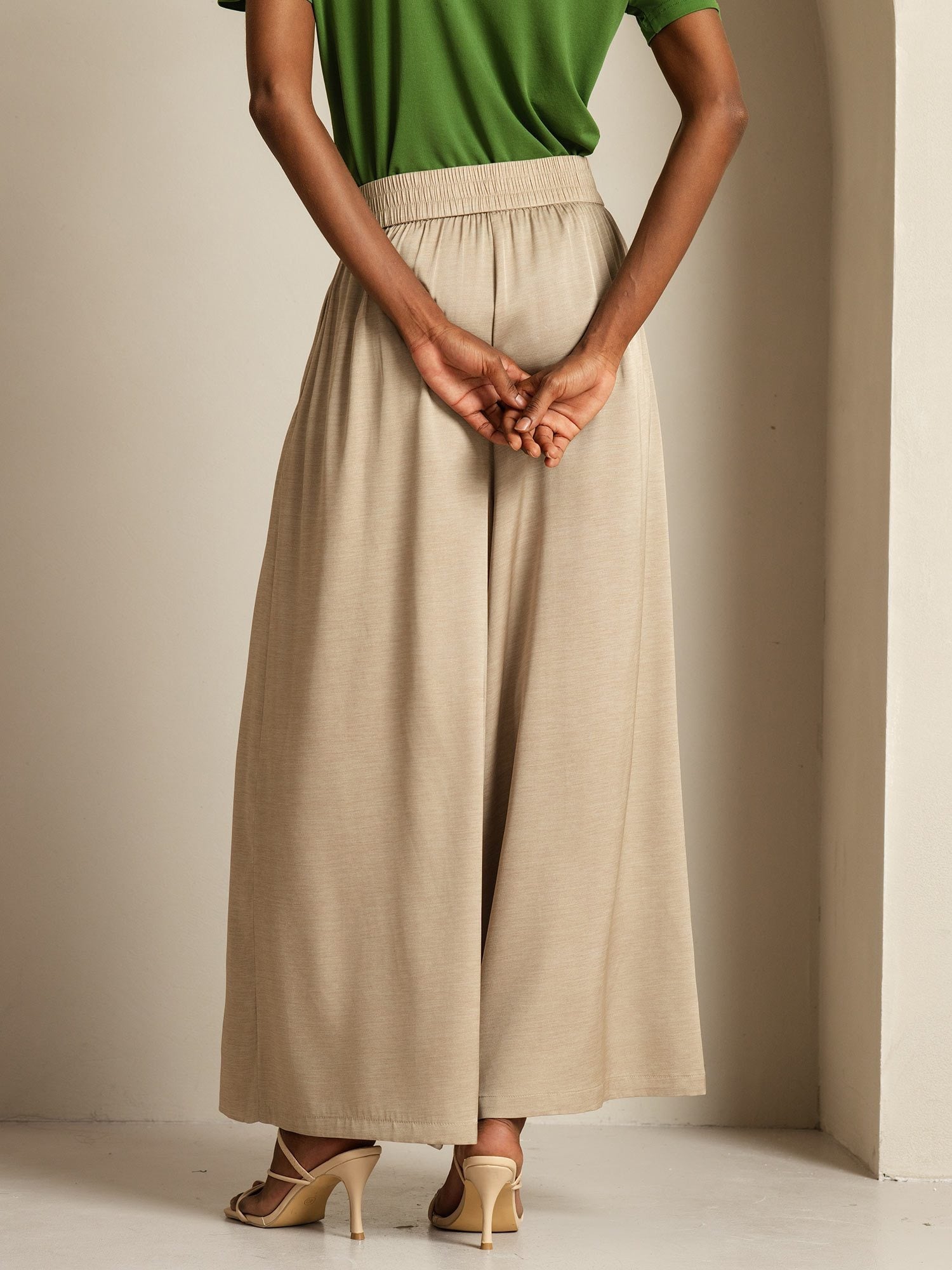 [Tan] SilkSilky-UK 19Momme Silk Womens Pants 002