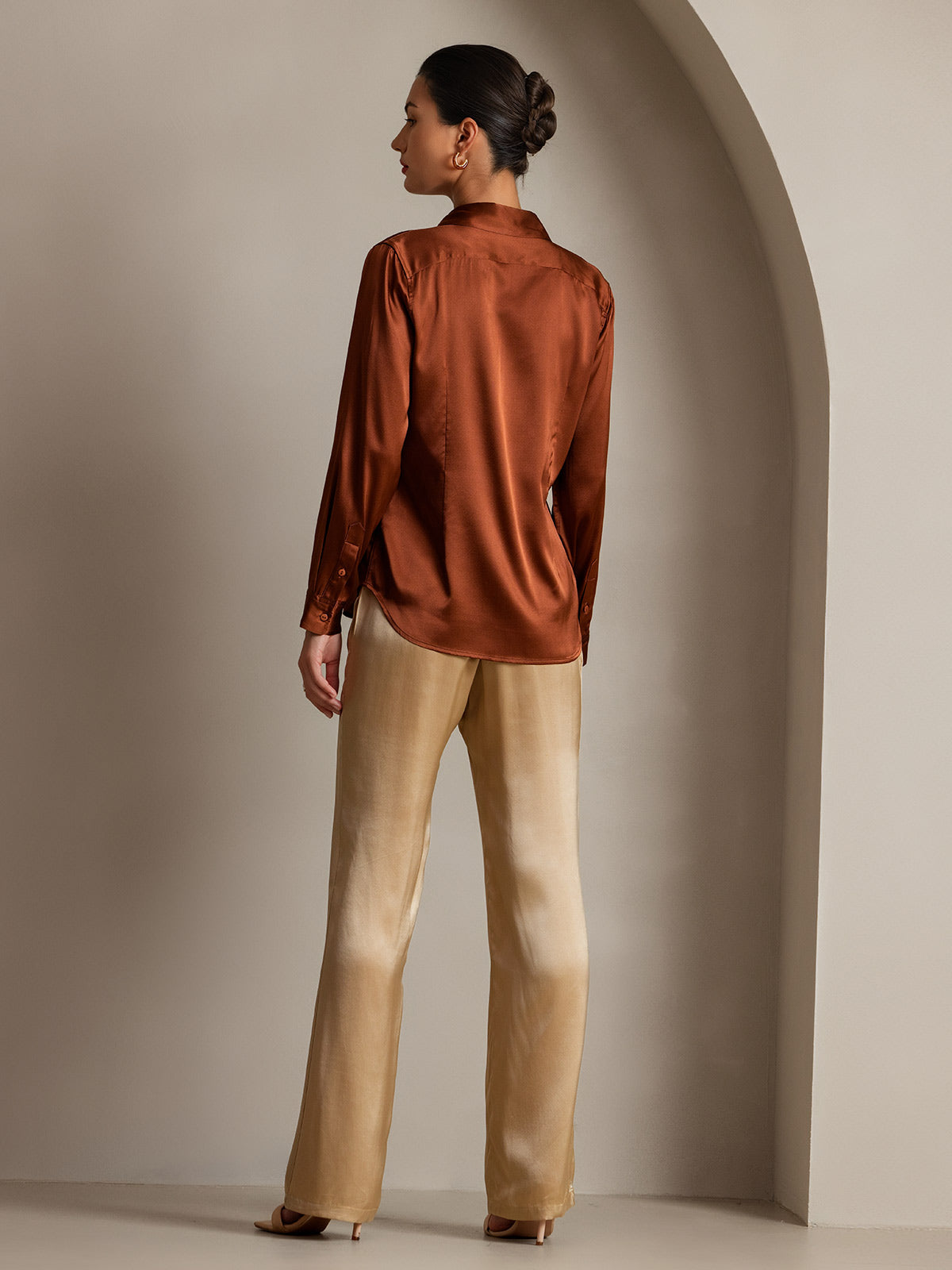 [Champagne] SilkSilky-UK 19Momme Silk Womens Pants 004