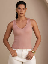 [Pink] SilkSilky-UK Sleeveless Deep V Neck Camisole 001