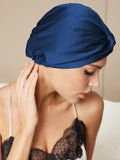 SilkSilky-UK Pure Silk Sleep Cap DarkBlue 002