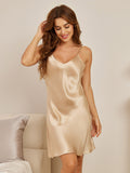 SilkSilky UK Pure Silk Sleeveless Boat Neck Nightdress Champagne 004