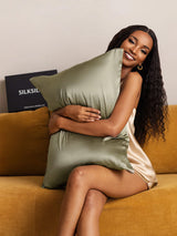 [Olive Green] SilkSilky-UK 22Momme Pure Silk Pillowcase 006